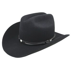 EDDY BROS Black Wool Cowboy Western ROGO II Hat Size 6 7/8
